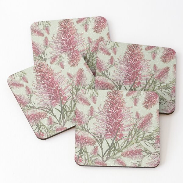 Item preview, Grevillea Pink - Green Background designed and sold by Charlotte Weaver.