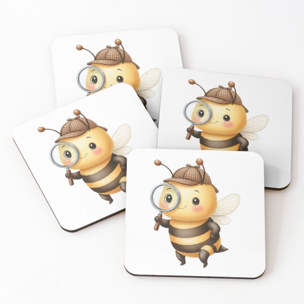 Item preview, Cute Bee Detective with Magnifying Glass designed and sold by debbiedoodarday.