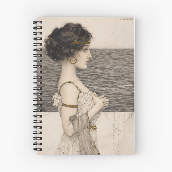 Item preview, Art Nouveau Portrait Illustration Elegant Woman by the Sea for Vintage Art Lovers designed and sold by RickE.