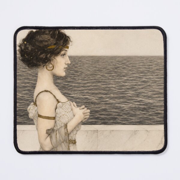 Item preview, Art Nouveau Portrait Illustration Elegant Woman by the Sea for Vintage Art Lovers designed and sold by RickE.