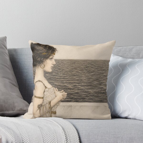 Item preview, Art Nouveau Portrait Illustration Elegant Woman by the Sea for Vintage Art Lovers designed and sold by RickE.