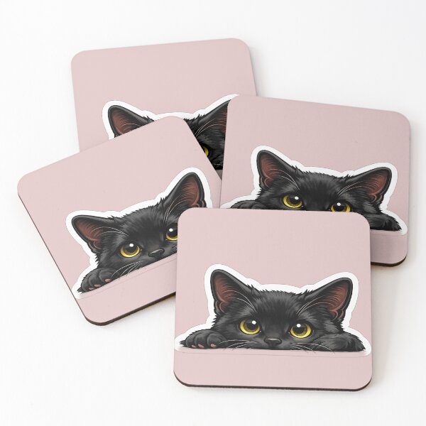 Item preview, Peeking Black Cat Sticker | Cute Black Cat Peeking Over Edge | Cat Lover Gift designed and sold by Skedart.
