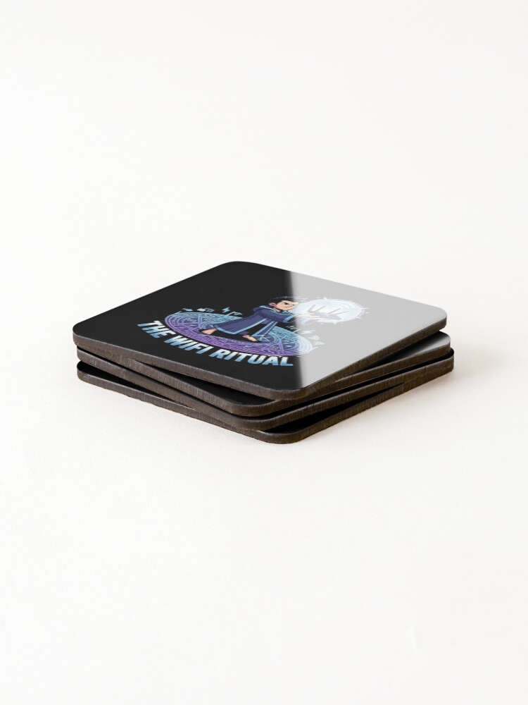 Thumbnail 4 of 5, Coasters (Set of 4), The Wifi Ritual Funny Router Magic designed and sold by samjury.
