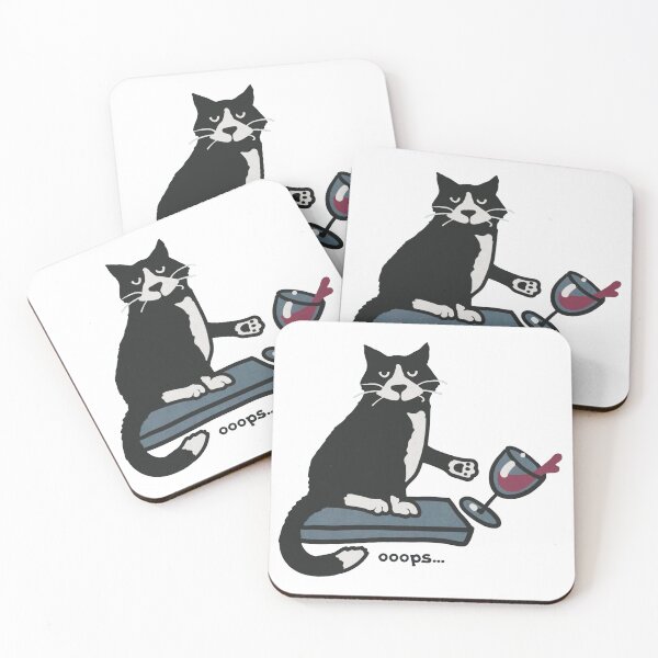 Item preview, Oops! Cat Knocked Over the Wine | Funny Tuxedo Cat Illustration designed and sold by Gbriel3.