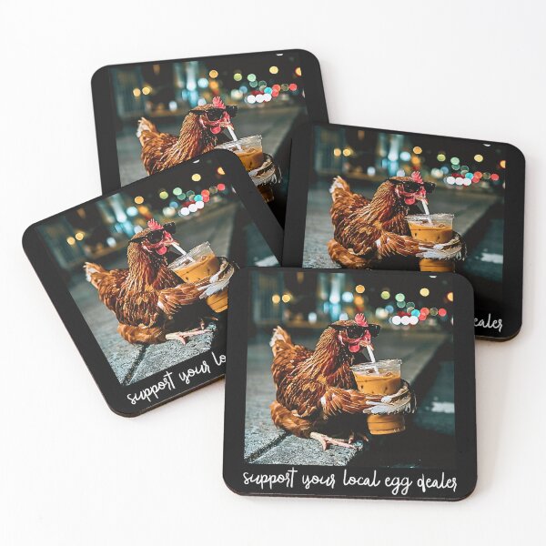 Item preview, Chicken Drinking Iced Coffee Support Your Local Egg Dealer  designed and sold by Rahamkshop.
