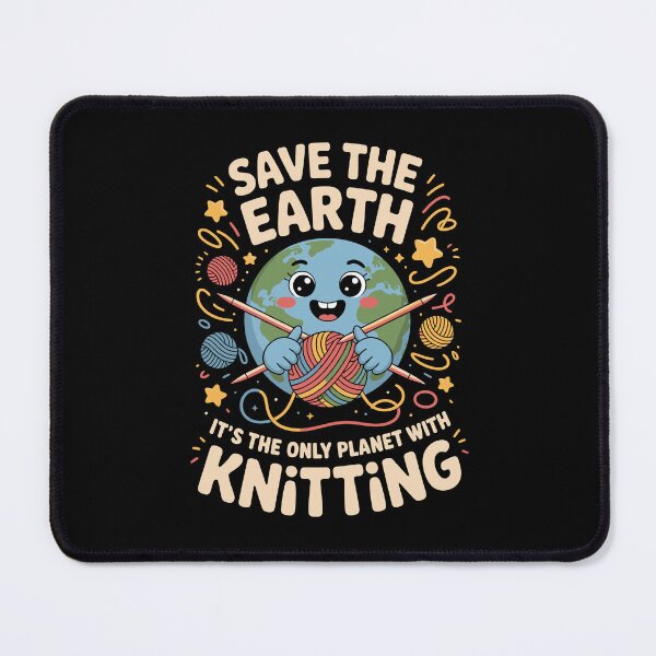 Item preview, SAVE THE EARTH — IT’S THE ONLY PLANET WITH KNITTING designed and sold by jkrphoto.