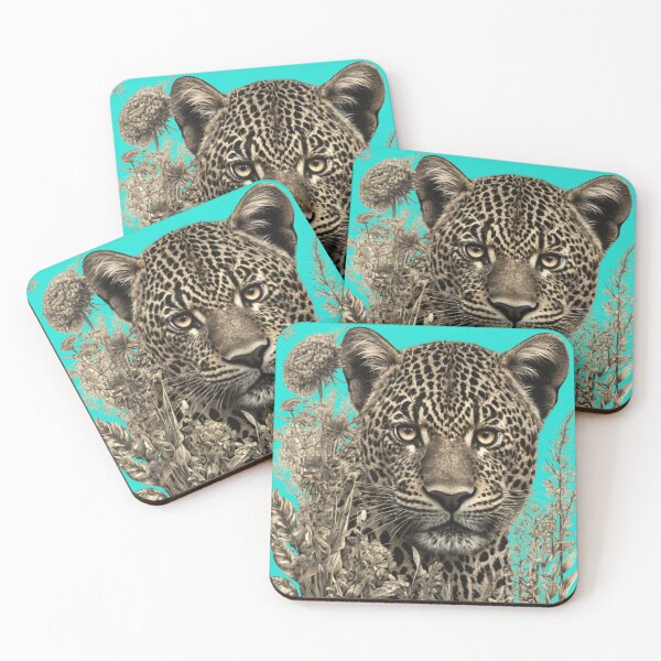 Item preview, Wild Majesty: Detailed Leopard Portrait with Botanical Elements and Butterfly in Vintage Style designed and sold by Creative StudioK.