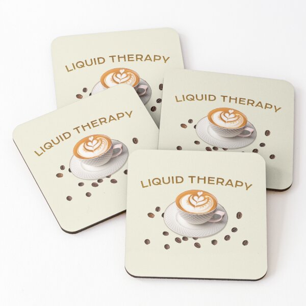 Item preview, Liquid Therapy Coffee Latte Art Aesthetic Funny Barista Quote designed and sold by CreativeArtistL.