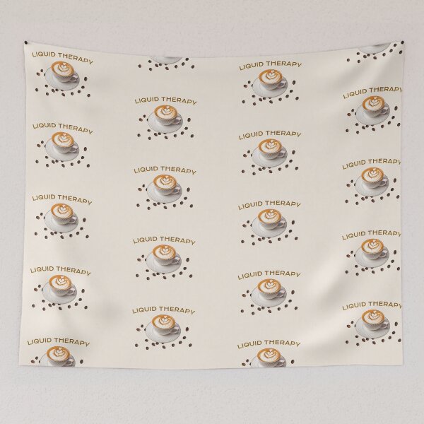 Item preview, Liquid Therapy Coffee Latte Art Aesthetic Funny Barista Quote designed and sold by CreativeArtistL.