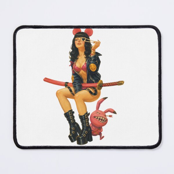 Item preview, Cyber Bunny Pin Up | Retro Anime Punk Original Character Vintage Art designed and sold by Cosplayvintage.