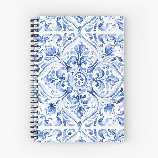 Item preview, Blue Azulejo Watercolor Pattern - Portuguese Tile Fleur-de-lis Design designed and sold by Nine Lives Studio.