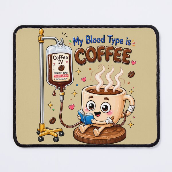 Item preview, My Blood Type Is Coffee – Cute Caffeine Lover Quote for Teachers designed and sold by Classroom Crew Studio.