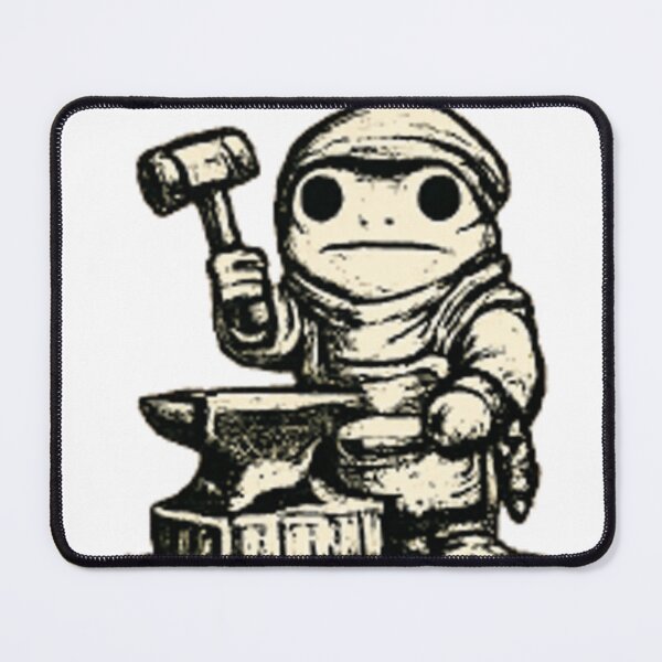 Item preview, Medieval Frog Blacksmith | Fantasy Frog Woodcut Illustration designed and sold by XXeRoXX.