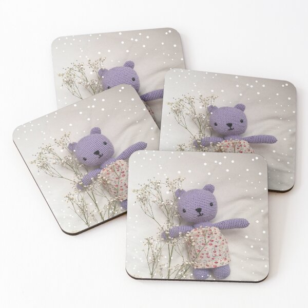 Item preview, Soft toy - Children's room decor - Purple teddy bear designed and sold by Dany-et-Dom.