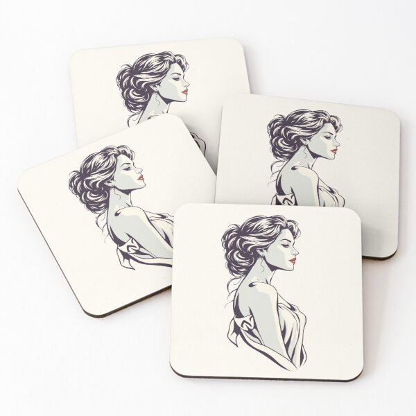 Item preview, Elegant Woman Profile Vector Portrait designed and sold by ERODED SELF.