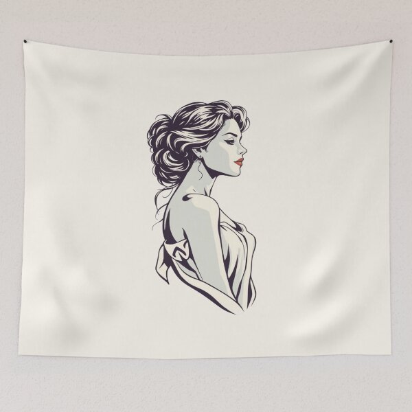 Item preview, Elegant Woman Profile Vector Portrait designed and sold by ERODED SELF.