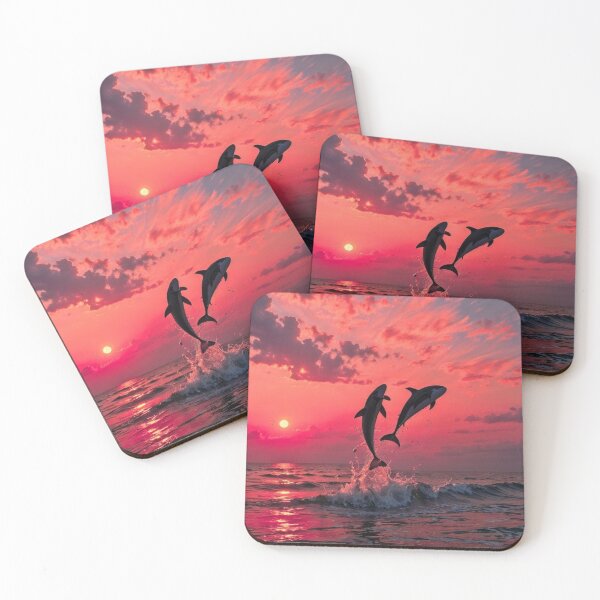 Item preview, Dolphins Jumping at Sunset designed and sold by NF Designs Studio DTF.