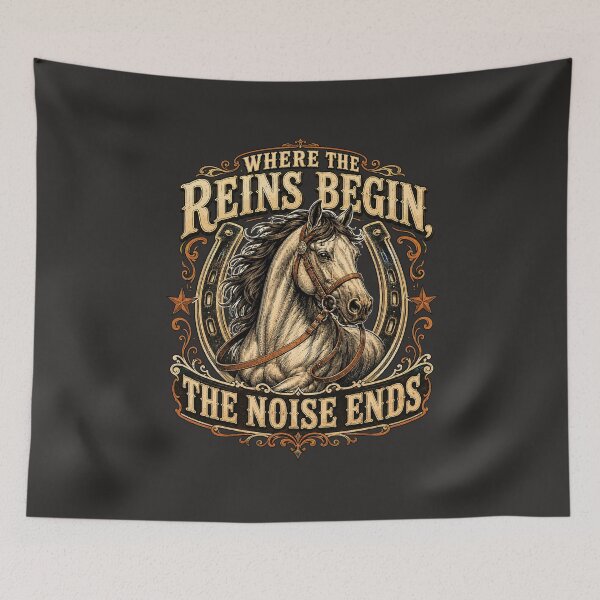 Item preview, Where the Reins Begin Vintage Horse Design designed and sold by Kolibra.