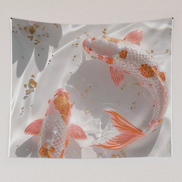 Item preview, Pink and Gold Japanese Koi Fish designed and sold by NF Designs Studio DTF.