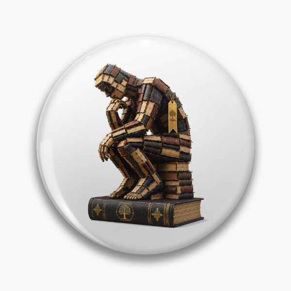Item preview, The Thinker of Books | Book Sculpture | Bibliophile Art | Reading Lover | Literary Wisdom Design designed and sold by Digital Culture Studio.