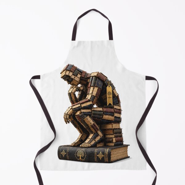 Item preview, The Thinker of Books | Book Sculpture | Bibliophile Art | Reading Lover | Literary Wisdom Design designed and sold by Digital Culture Studio.