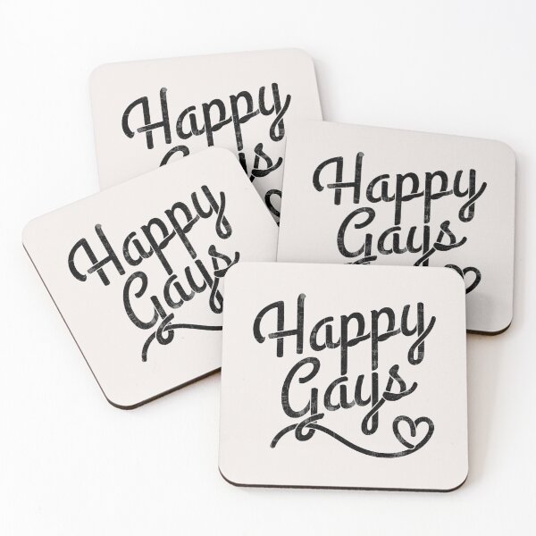 Item preview, Cute Happy Gays Cursive Script Art Heart Black designed and sold by TackyTime.