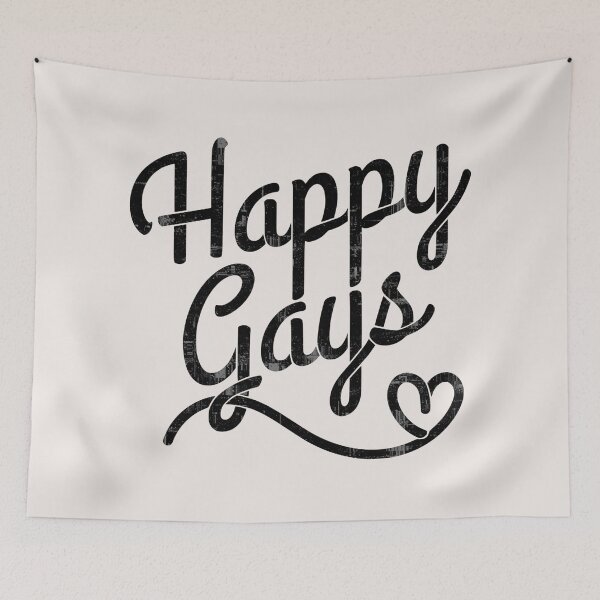 Item preview, Cute Happy Gays Cursive Script Art Heart Black designed and sold by TackyTime.