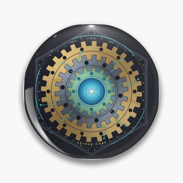 Item preview, Aether Core — Cyberpunk Steampunk Mechanical Gear Emblem designed and sold by NEXTFORMSTUDIO.