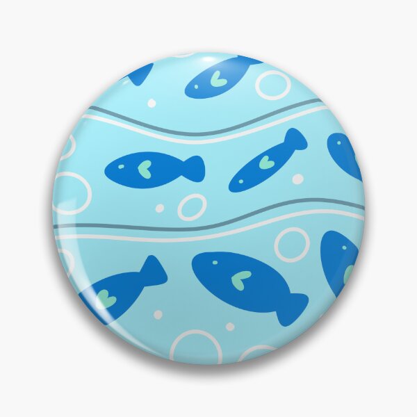 Item preview, Hand drawn blue fish pattern designed and sold by BigfeetLittlepaws.