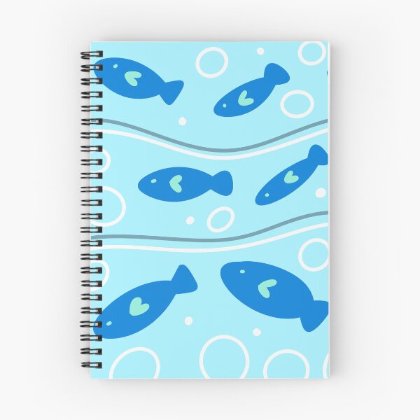 Item preview, Hand drawn blue fish pattern designed and sold by Britishdelights.