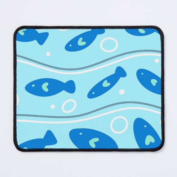 Item preview, Hand drawn blue fish pattern designed and sold by BritishDelights.