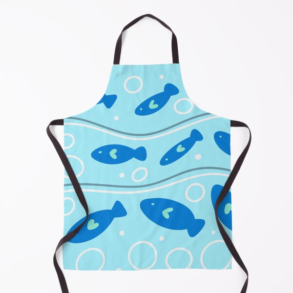 Item preview, Hand drawn blue fish pattern designed and sold by BritishDelights.