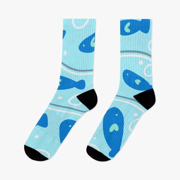 Item preview, Hand drawn blue fish pattern designed and sold by BritishDelights.