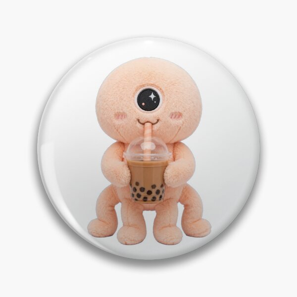 Item preview, Peach Boba Alien - One Eyed Boba Tea Monster designed and sold by plottlicht.