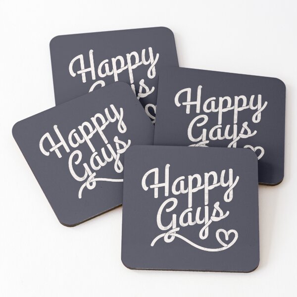 Item preview, Cute Happy Gays Cursive Script Art Heart White designed and sold by TackyTime.