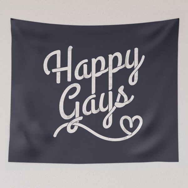 Item preview, Cute Happy Gays Cursive Script Art Heart White designed and sold by TackyTime.