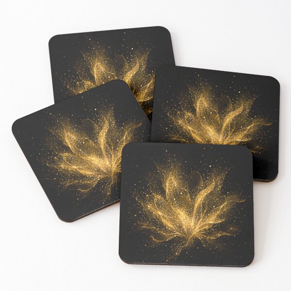 Item preview, Golden Bloom No. 004 – Black and Gold Abstract Flower designed and sold by bauschberts.