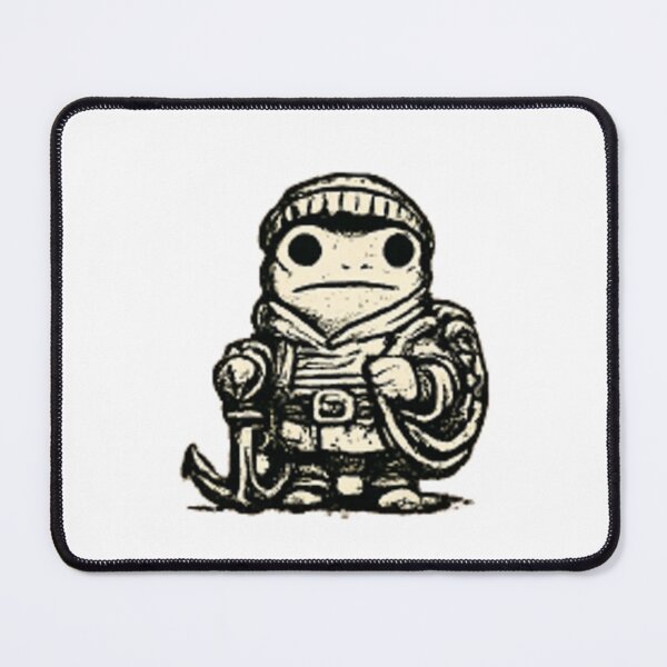 Item preview, Medieval Frog Fisherman | Fantasy Frog Woodcut Illustration designed and sold by XXeRoXX.