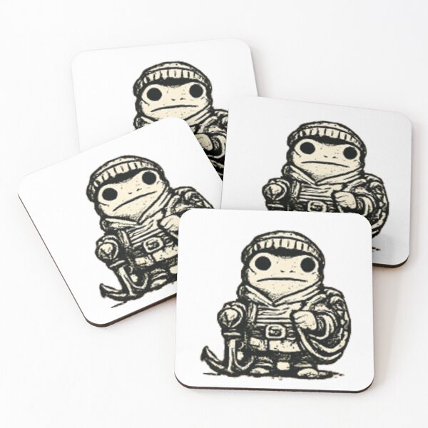 Item preview, Medieval Frog Fisherman | Fantasy Frog Woodcut Illustration designed and sold by XXeRoXX.