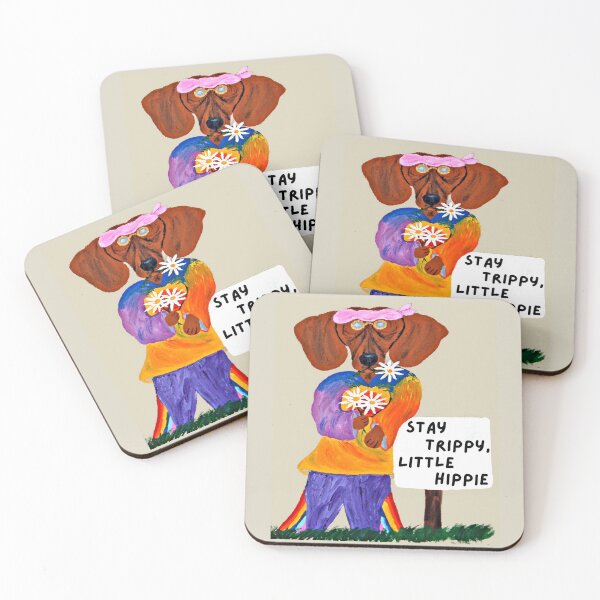 Item preview, Stay Trippy, Little Hippie Dachshund designed and sold by Squirreldumplings.