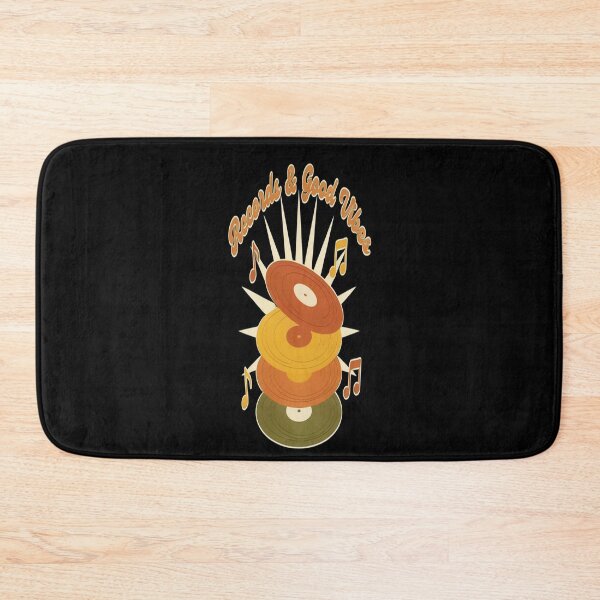 Item preview, Records & Good Vibes – Retro 70s Vinyl Stack Design designed and sold by Midnight Veil Designs.
