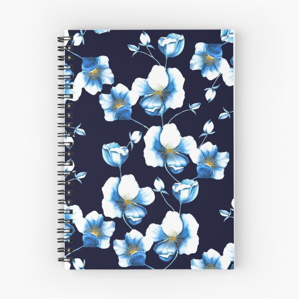 Item preview, Blue Floral Scroll Print designed and sold by SandAndChi.