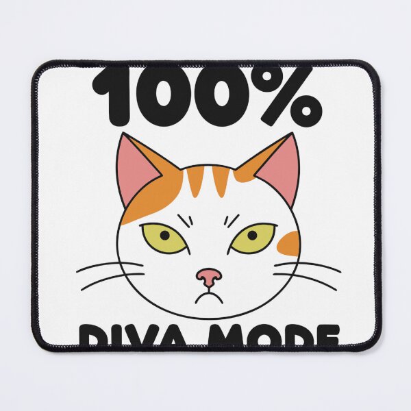 Item preview, 100% Diva Mode Cat T-Shirt | Funny Black Cat Graphic Tee | Sassy Cat Lover Gift for Women designed and sold by Charonde.