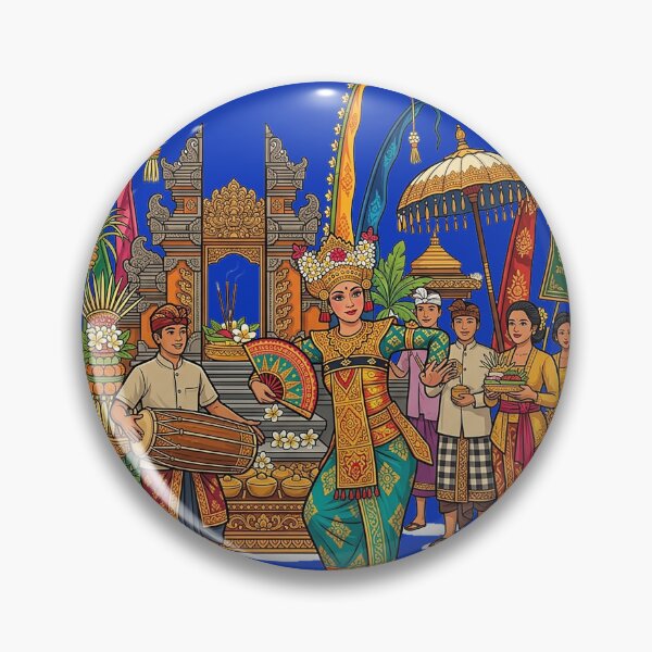 Item preview, Balinese Festival Procession – Sacred Temple Ceremony Illustration designed and sold by cannsuh.