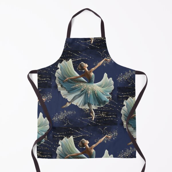 Item preview, Elegant Ballet Dancer in Blue Dress with Golden Sparkles designed and sold by Szpaku desart .
