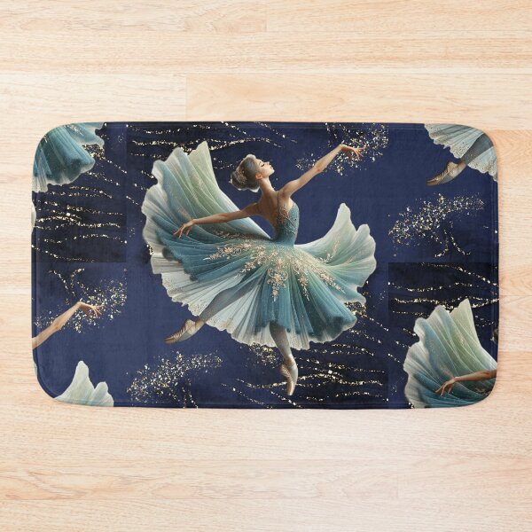 Item preview, Elegant Ballet Dancer in Blue Dress with Golden Sparkles designed and sold by Szpaku desart .