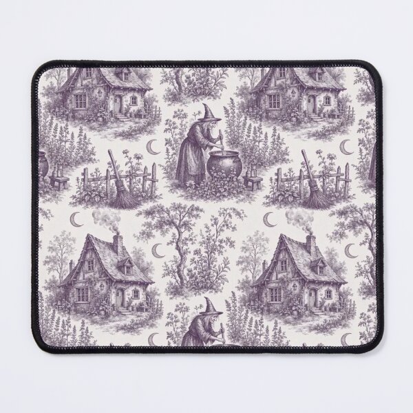 Item preview, Witch's Cottage Toile de Jouy Seamless Pattern | Whimsigoth Aubergine designed and sold by StickyGuys.