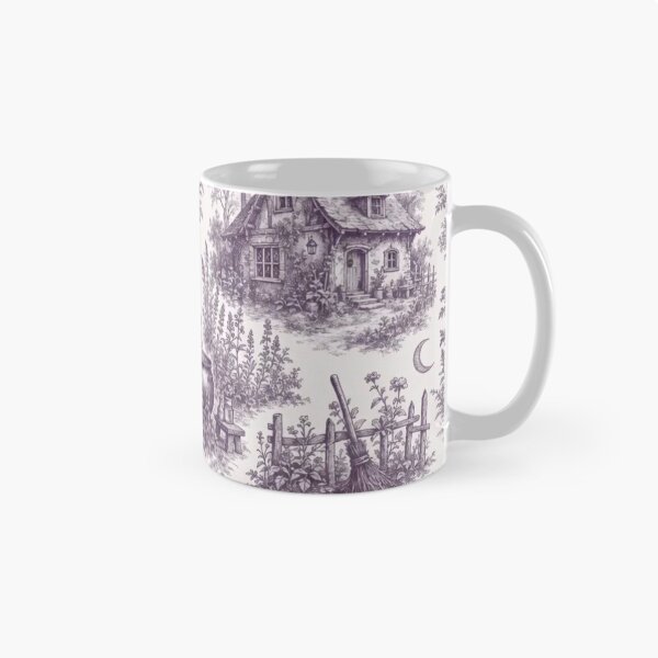 Item preview, Witch's Cottage Toile de Jouy Seamless Pattern | Whimsigoth Aubergine designed and sold by StickyGuys.