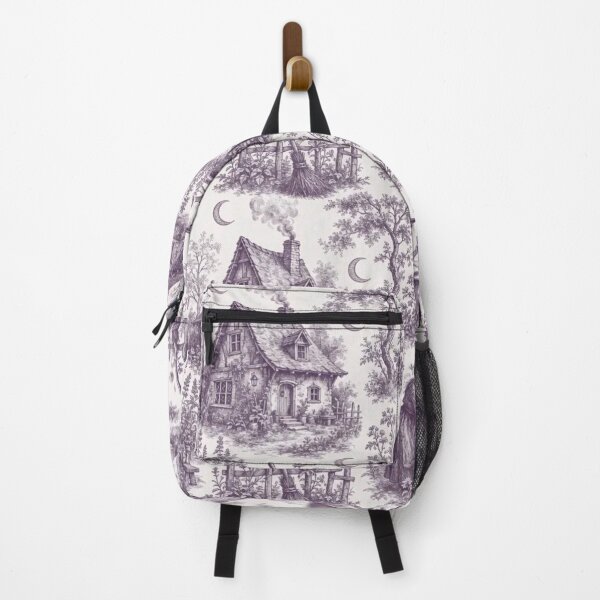 Item preview, Witch's Cottage Toile de Jouy Seamless Pattern | Whimsigoth Aubergine designed and sold by StickyGuys.