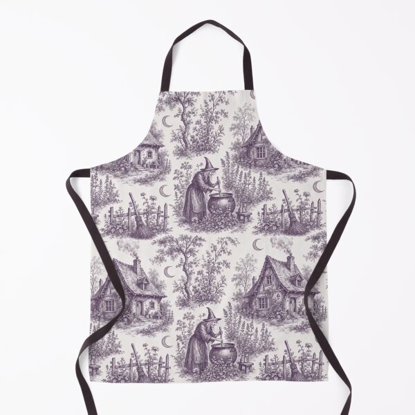 Item preview, Witch's Cottage Toile de Jouy Seamless Pattern | Whimsigoth Aubergine designed and sold by StickyGuys.